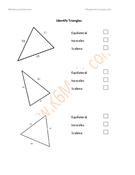 Identify Triangles Worksheet