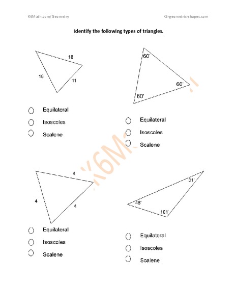 Identify Triangles Worksheet