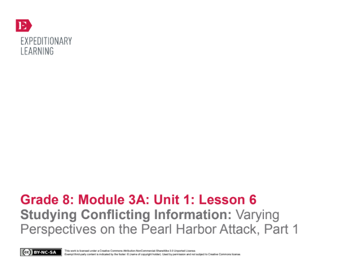 Studying Conflicting Information: Varying Perspectives on the Pearl Harbor Attack, Part 1 Lesson Plan