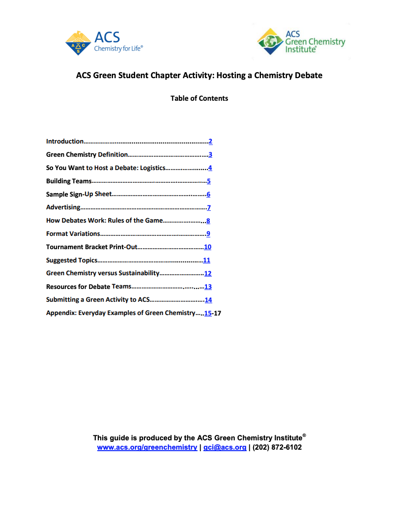Hosting a Chemistry Debate Lesson Plan