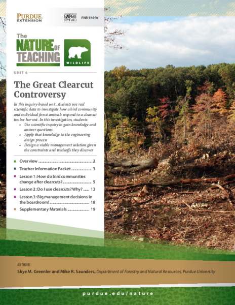 The Great Clearcut Controversy Unit Plan