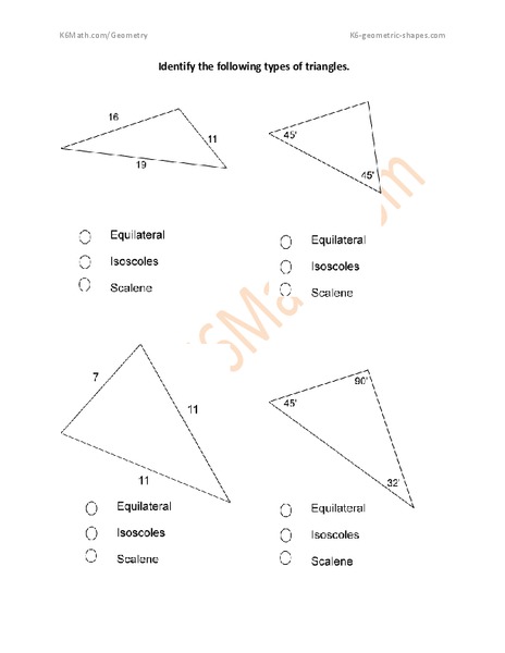 Identify Triangles #2 Worksheet