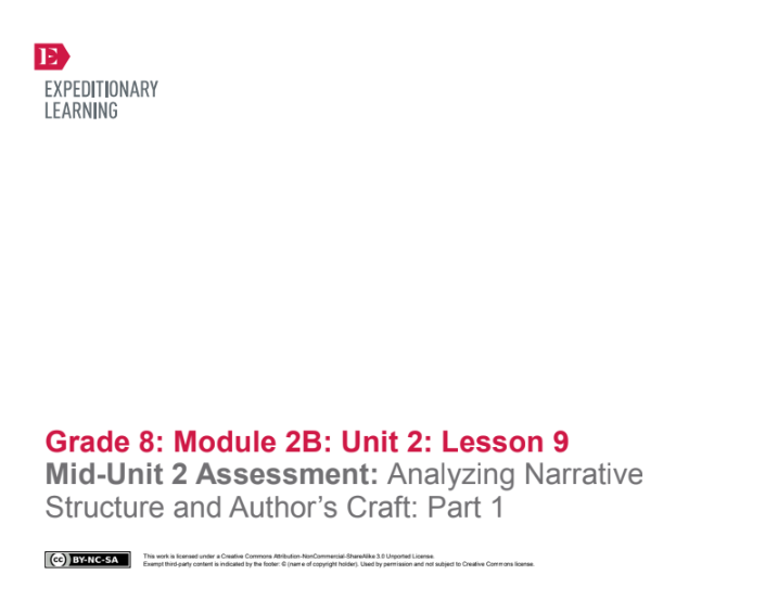 Mid-Unit 2 Assessment: Analyzing Narrative Structure and Author’s Craft: Part 1 Lesson Plan