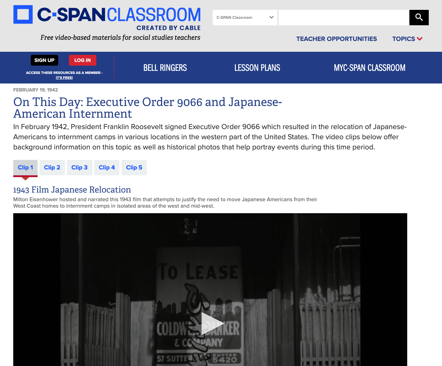 On This Day: Executive Order 9066 and Japanese-American Internment Instructional Video