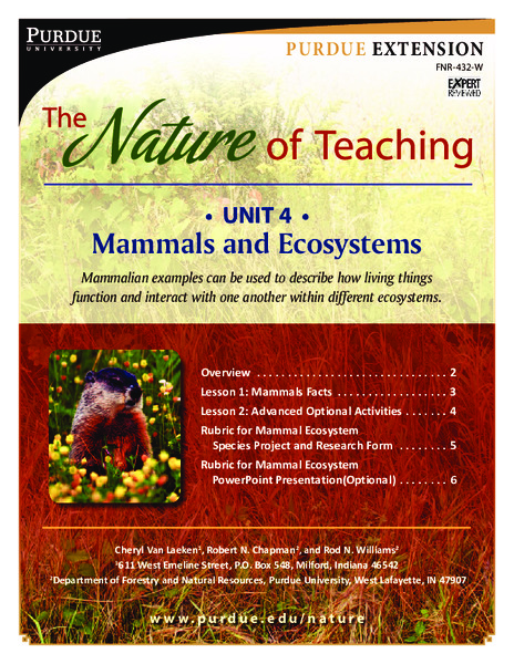Mammals and Ecosystems Unit Plan