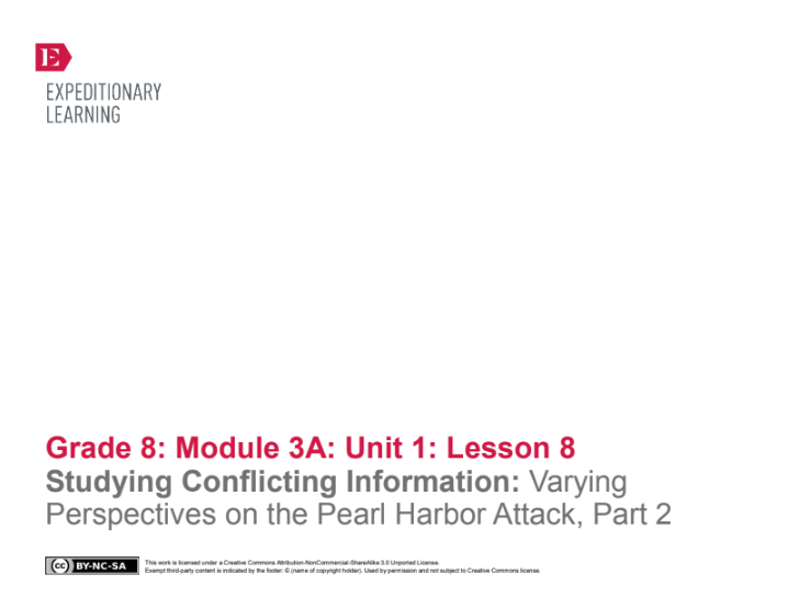 Studying Conflicting Information: Varying Perspectives on the Pearl Harbor Attack, Part 2 Lesson Plan