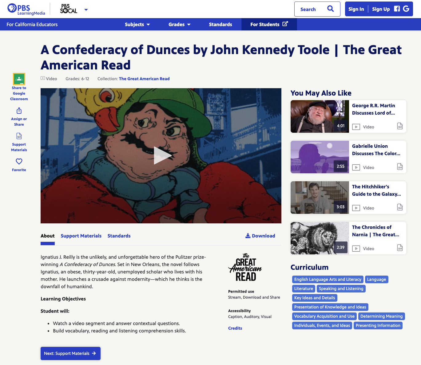A Confederacy of Dunces by John Kennedy Toole Instructional Video