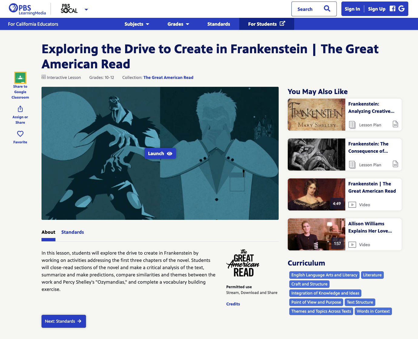 Exploring the Drive to Create in Frankenstein Interactive