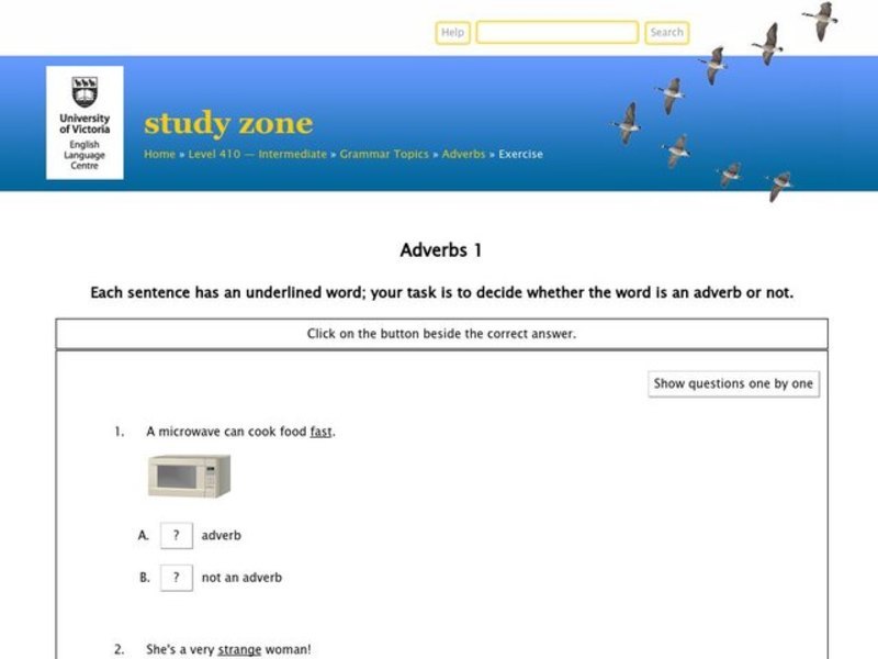 Identifying Adverbs Interactive