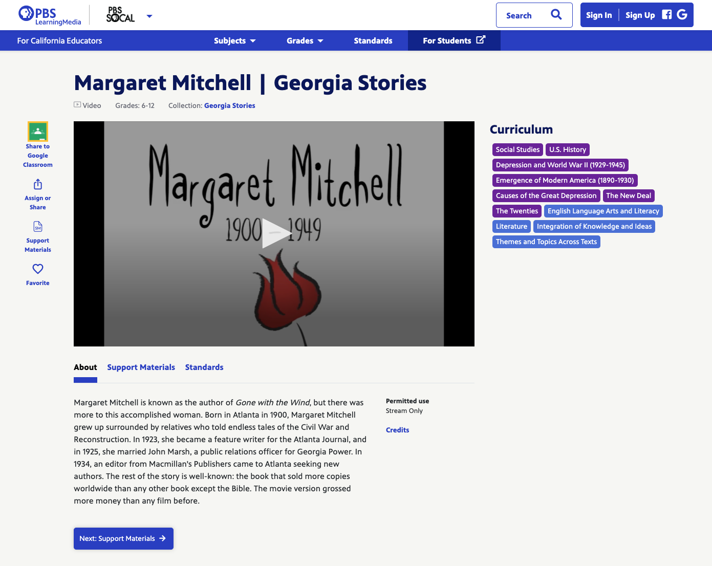Margaret Mitchell Instructional Video
