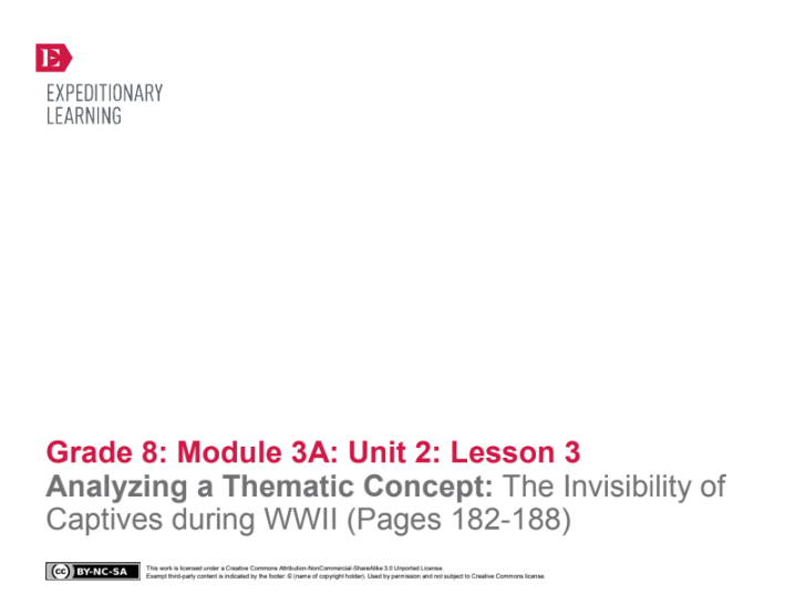 Analyzing a Thematic Concept: The Invisibility of Captives during WWII (Pages 182-188) Lesson Plan
