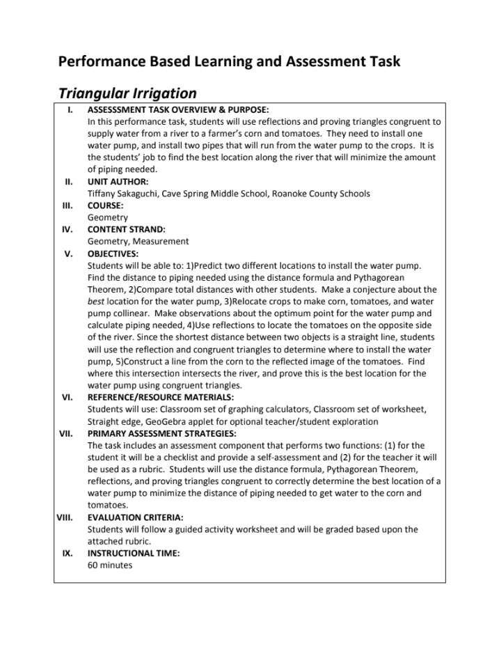 Triangular Irrigation Performance