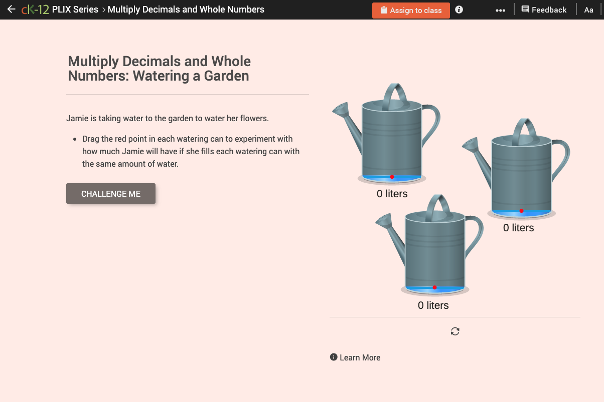 Estimation to Check Decimal Multiplication: Watering a Garden Interactive