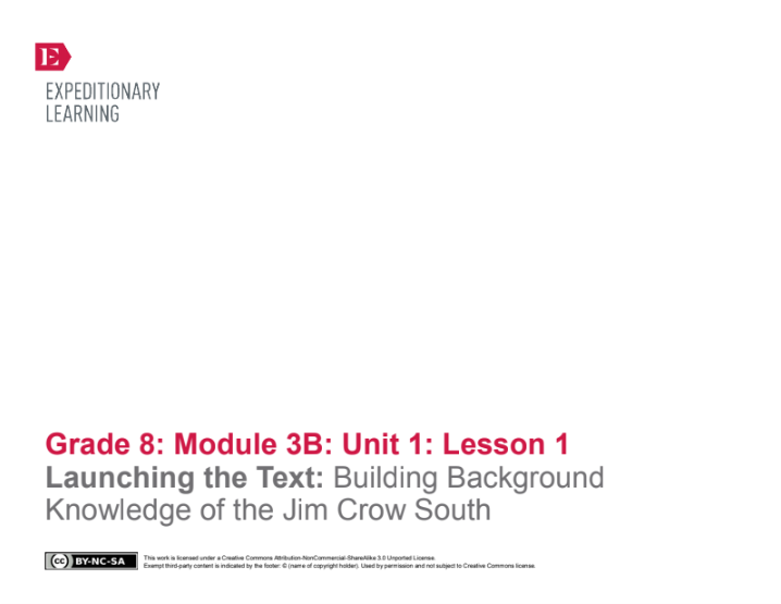Launching the Text: Building Background Knowledge of the Jim Crow South Lesson Plan