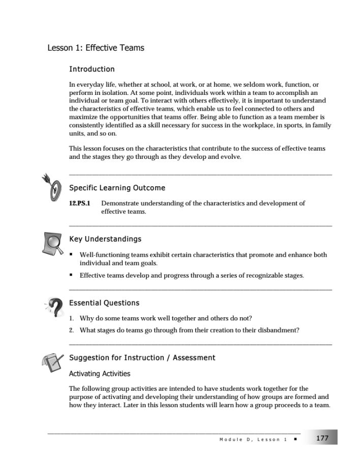 Effective Teams Lesson Plan