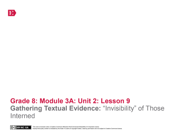 Gathering Textual Evidence: “Invisibility” of Those Interned Lesson Plan
