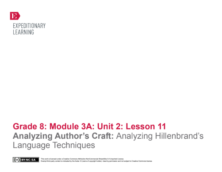 Analyzing Author’s Craft: Analyzing Hillenbrand’s Language Techniques Lesson Plan