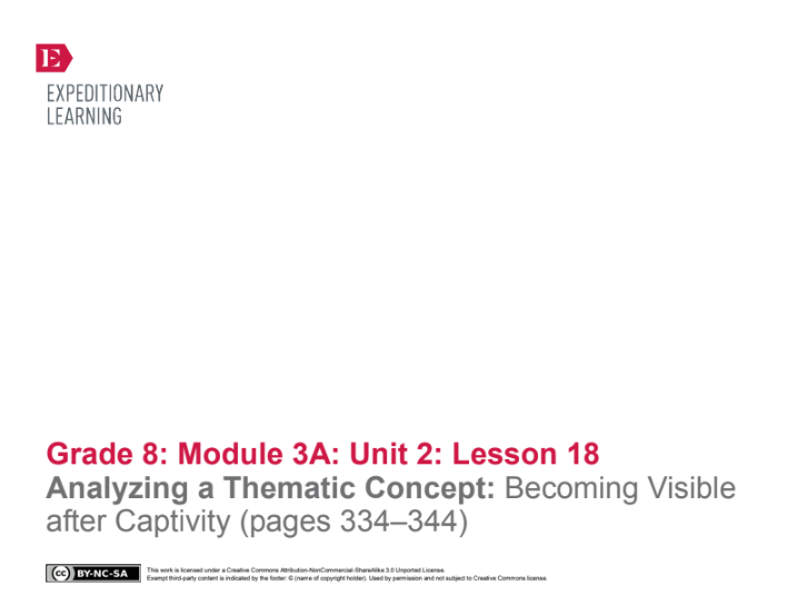 Analyzing a Thematic Concept: Becoming Visible after Captivity Lesson Plan