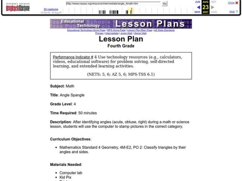 Identifying Angles Lesson Plan