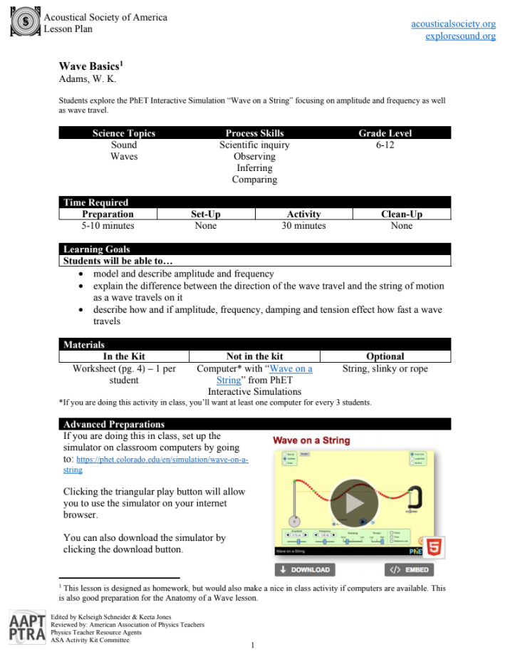 Wave Basics Lesson Plan