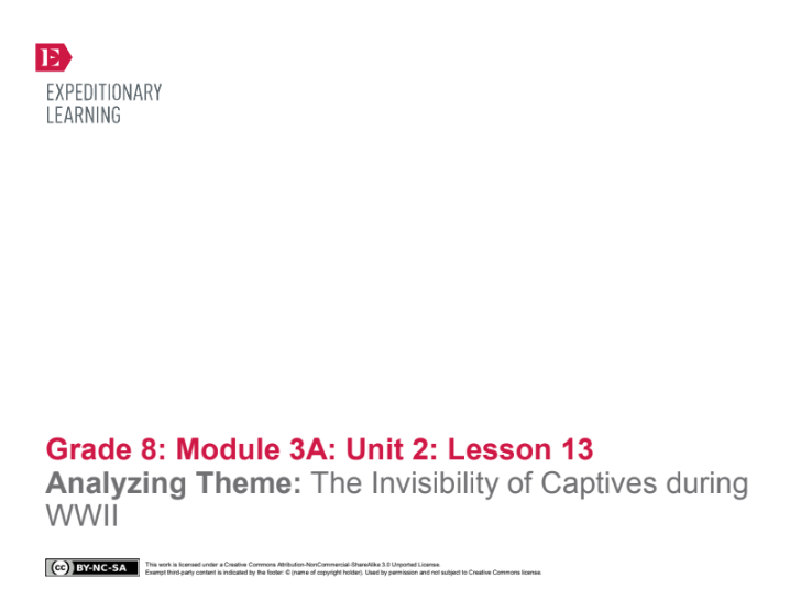 Analyzing Theme: The Invisibility of Captives during WWII Lesson Plan