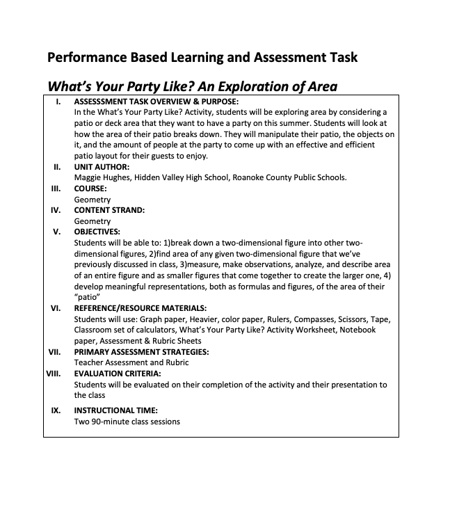 What’s Your Party Like? An Exploration of Area Performance