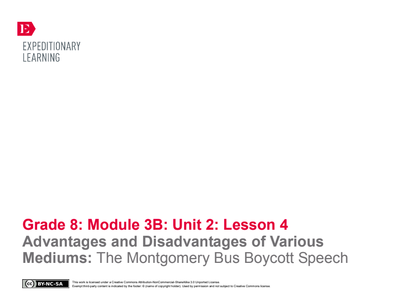 Advantages and Disadvantages of Various Mediums: The Montgomery Bus Boycott Speech Lesson Plan