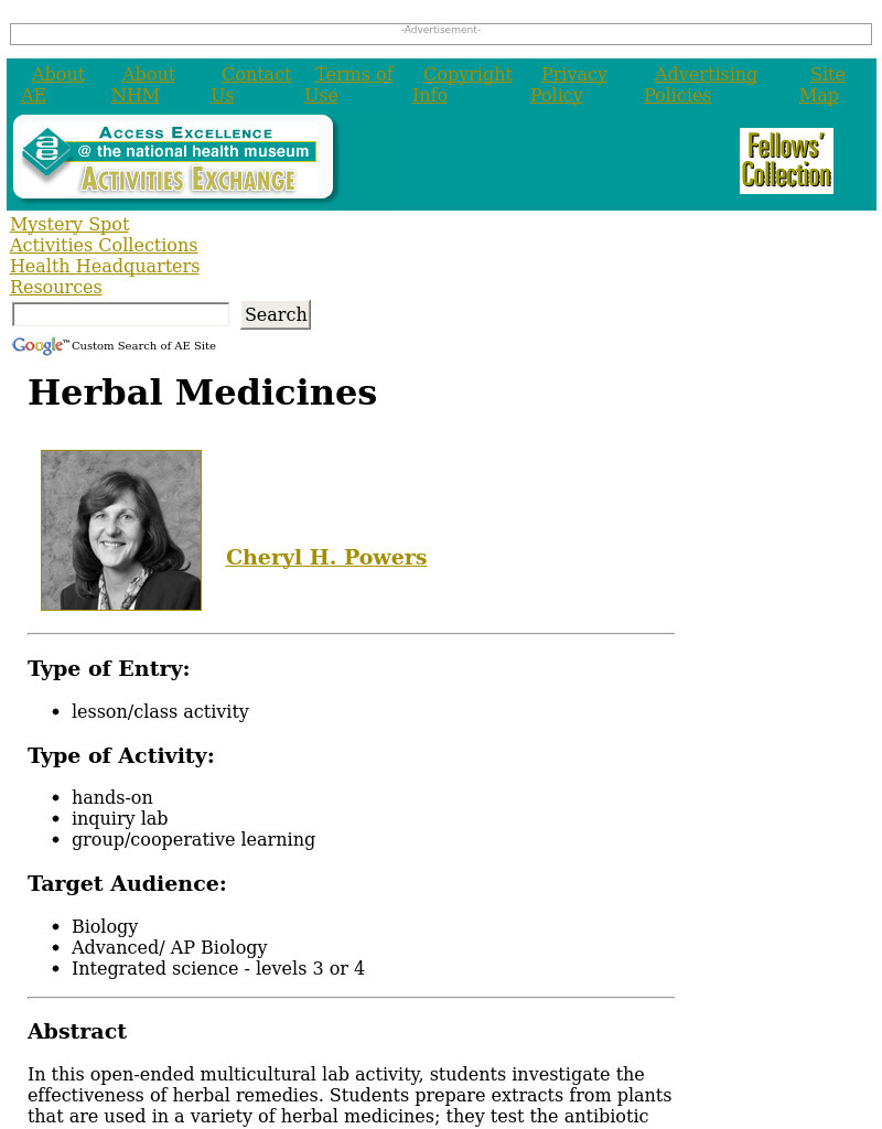 Herbal Medicines Lesson Plan