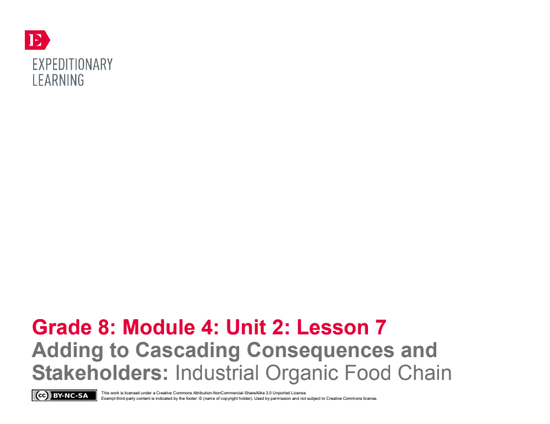 Adding to Cascading Consequences and Stakeholders: Industrial Organic Food Chain Lesson Plan