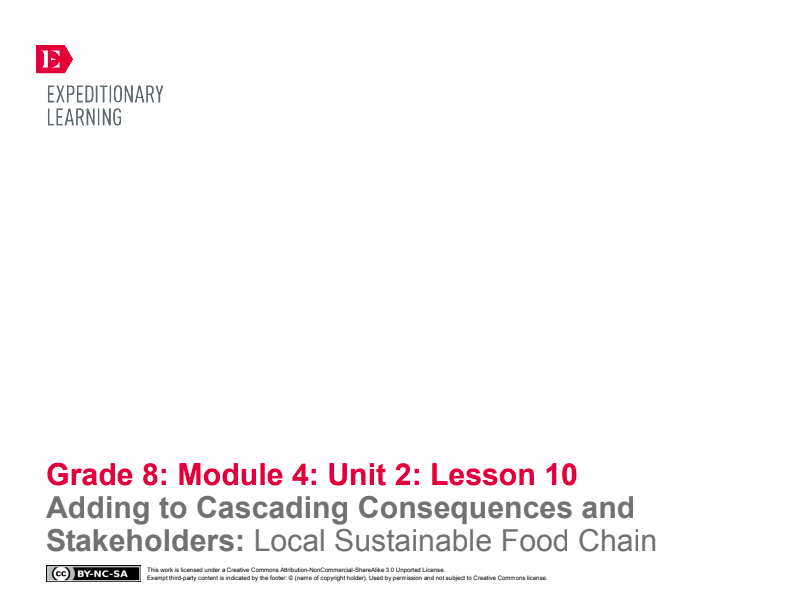 Adding to Cascading Consequences and Stakeholders: Local Sustainable Food Chain Lesson Plan