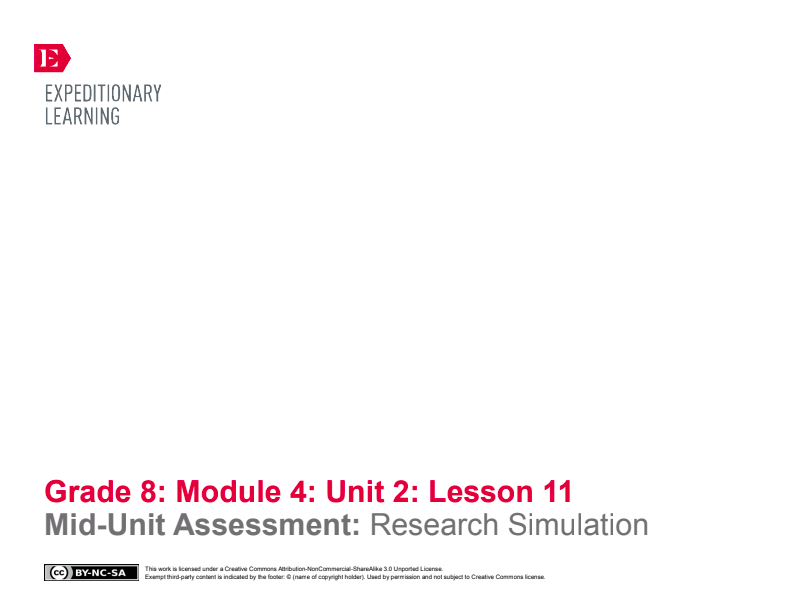 Mid-Unit Assessment: Research Simulation Lesson Plan