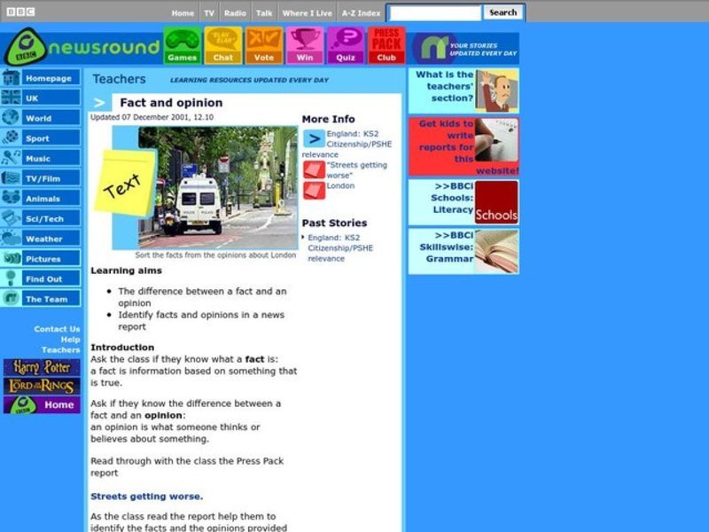 Identifying Facts and Opinions Lesson Plan