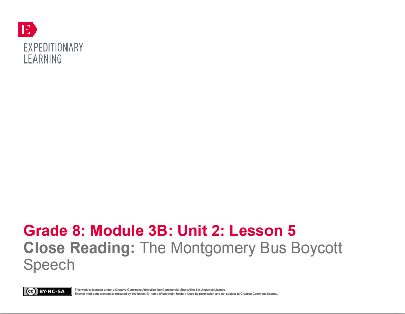Close Reading: The Montgomery Bus Boycott Speech Lesson Plan