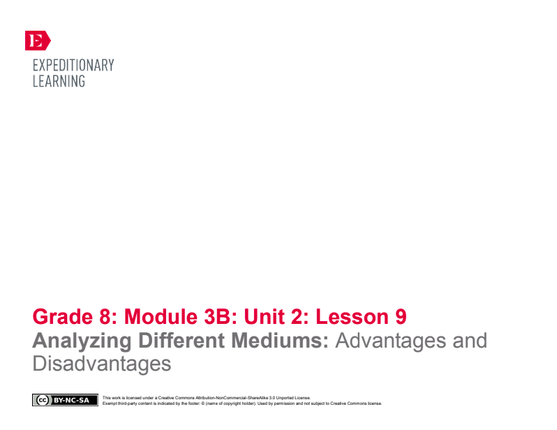 Analyzing Different Mediums: Advantages and Disadvantages Lesson Plan