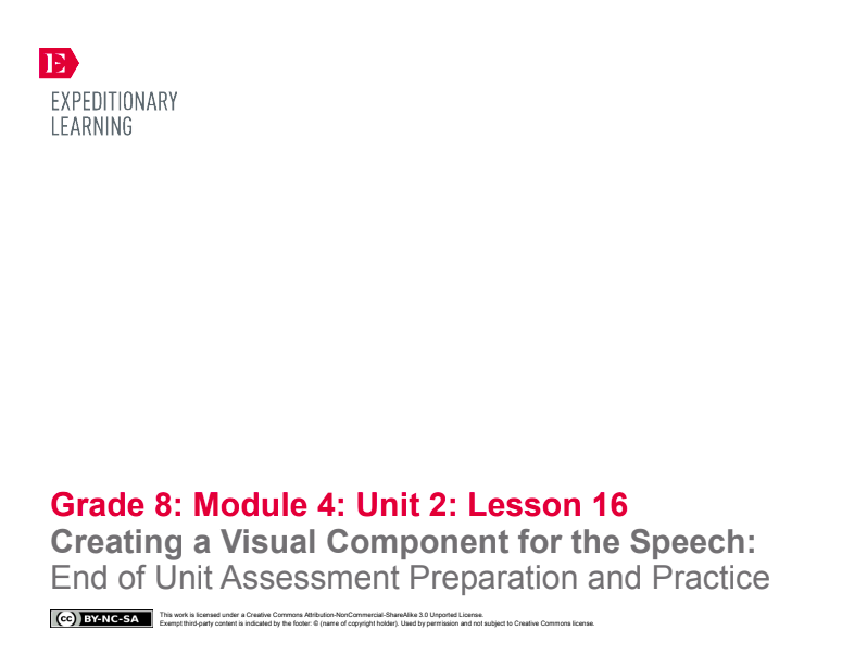 Creating a Visual Component for the Speech: End of Unit Assessment Preparation and Practice Lesson Plan