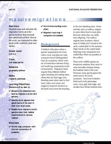 Massive Migrations: Grades K-8 Lesson Plan