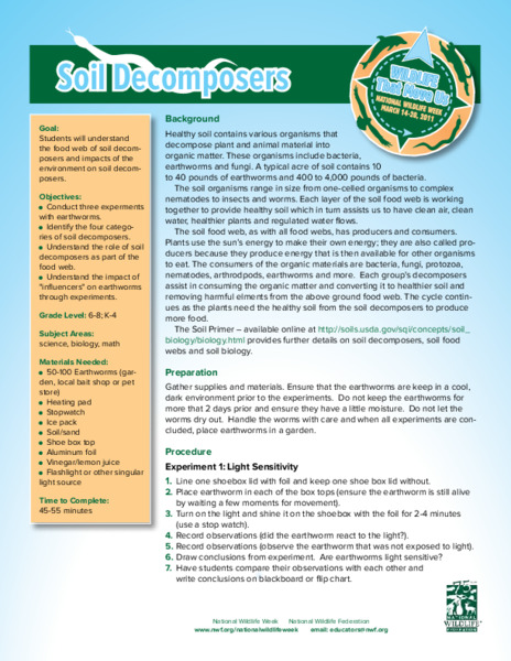 Soil Decomposers Lesson Plan