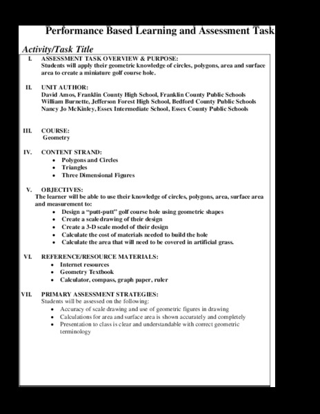 “Putt-Putt” For The Geometry of It! Performance