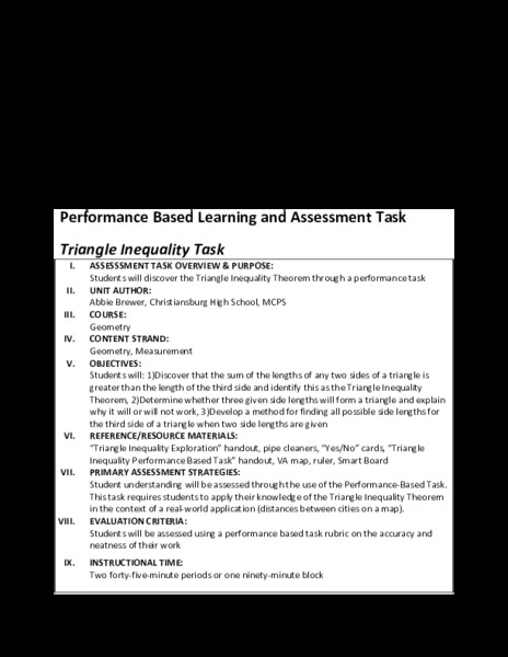Triangle Inequality Task Performance