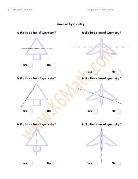 Identifying Lines of Symmetry Worksheet