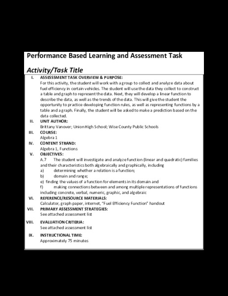 Fuel Efficient Function Activity Performance