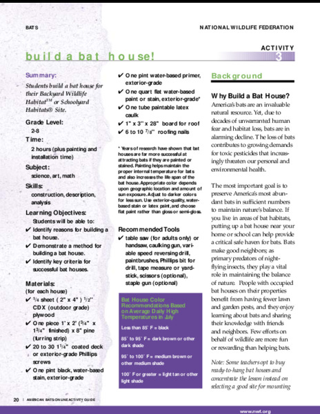 Build a Bat House! Lesson Plan