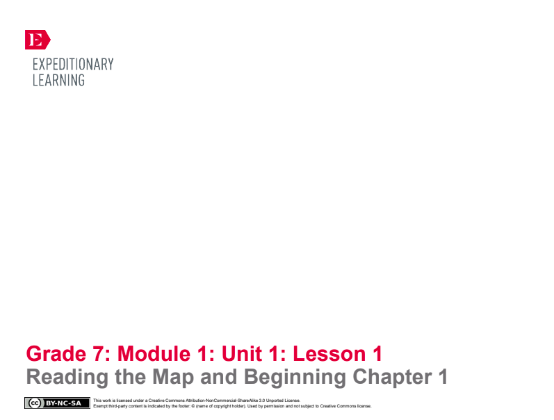 Reading the Map and Beginning Chapter 1 Lesson Plan