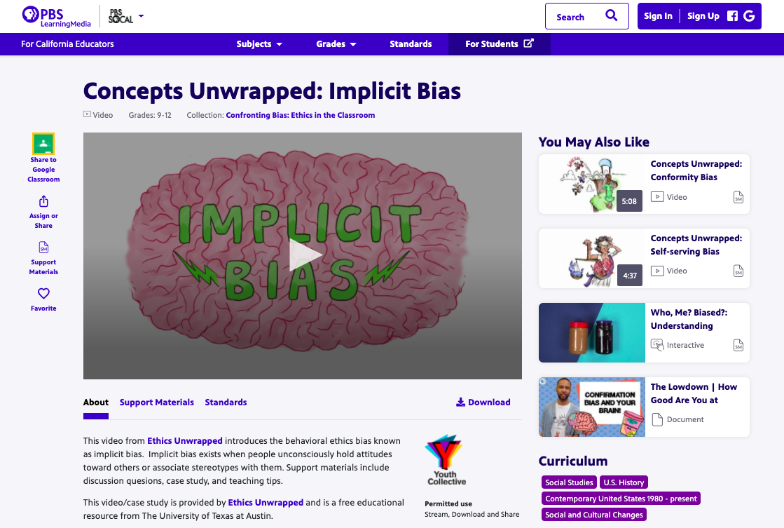 Concepts Unwrapped: Implicit Bias Instructional Video
