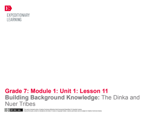 Building Background Knowledge: The Dinka and Nuer Tribes Lesson Plan