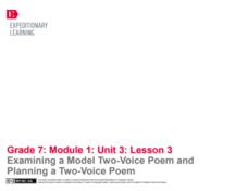 Examining a Model Two-Voice Poem and Planning a Two-Voice Poem Lesson Plan