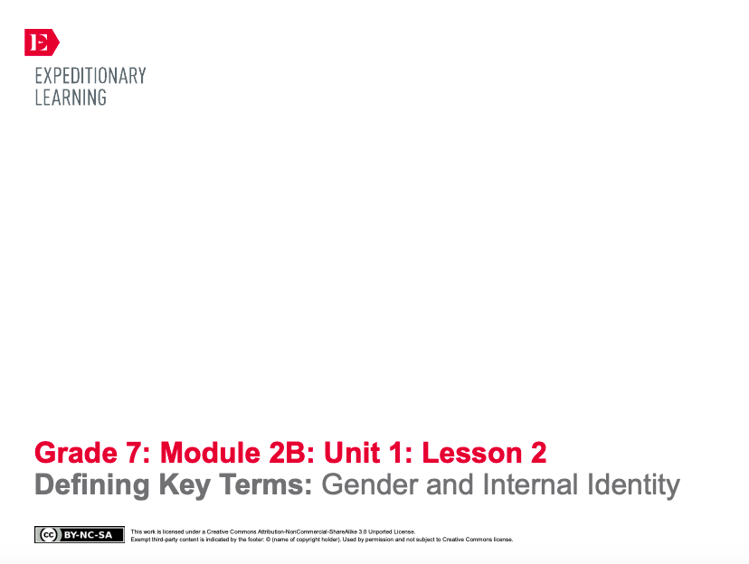Defining Key Terms: Gender and Internal Identity Lesson Plan