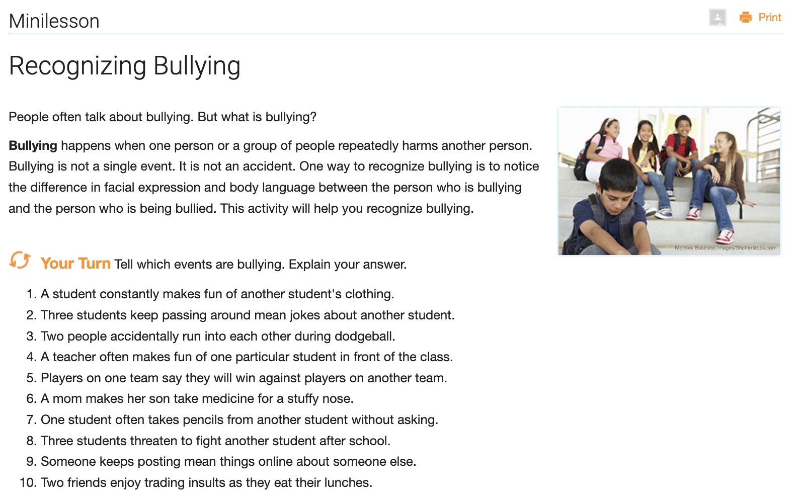 Recognizing Bullying Activity