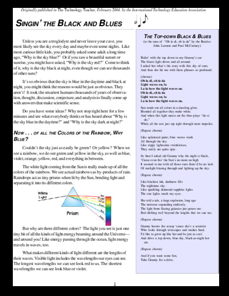 Singin' the Black and Blues Activity