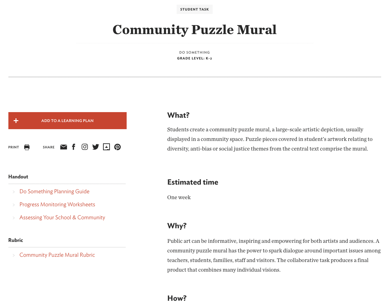 Community Puzzle Mural Activity